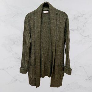 NWOT | Pink Lily Olive Green Knit Fuzzy Sweater Cardigan | S
